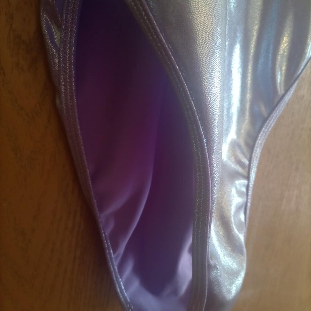 Purple Metallic Bodysuit Sz L/XL - Picture 4 of 6